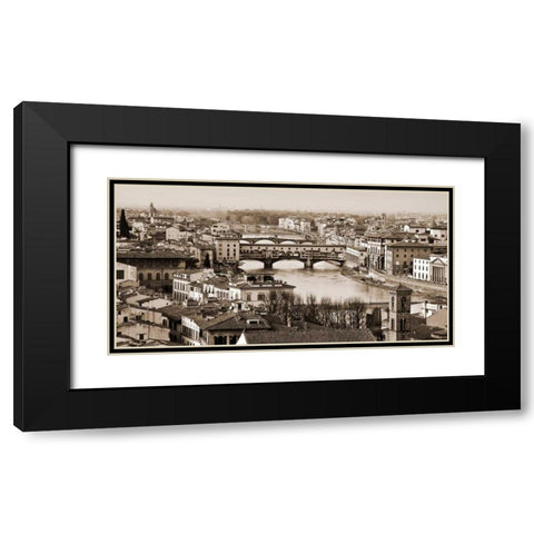 Ponte Vecchio Florence Black Modern Wood Framed Art Print with Double Matting by Ratsenskiy, Vadim