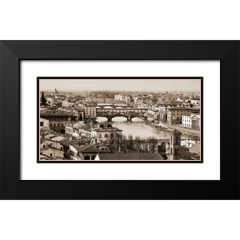 Ponte Vecchio Florence Black Modern Wood Framed Art Print with Double Matting by Ratsenskiy, Vadim