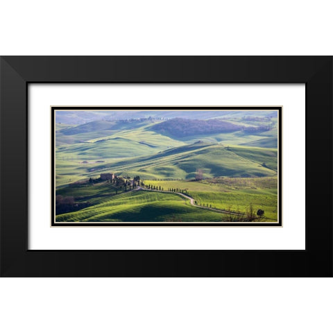 A road in Tuscany Black Modern Wood Framed Art Print with Double Matting by Ratsenskiy, Vadim