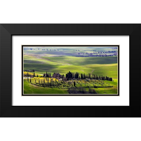 Country houses in Tuscany Black Modern Wood Framed Art Print with Double Matting by Ratsenskiy, Vadim