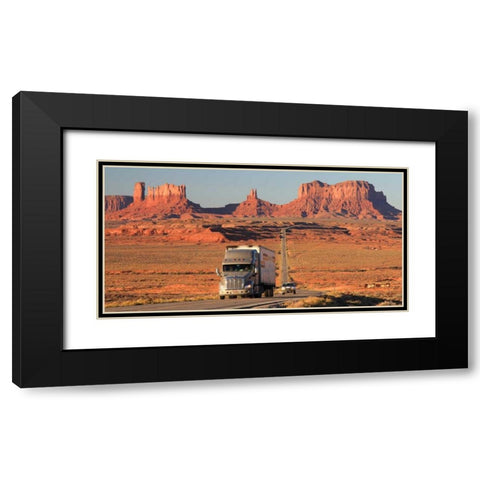 Highway Monument Valley USA Black Modern Wood Framed Art Print with Double Matting by Ratsenskiy, Vadim