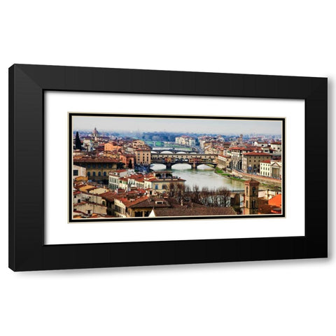 Ponte Vecchio Florence Black Modern Wood Framed Art Print with Double Matting by Ratsenskiy, Vadim