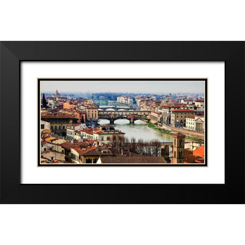 Ponte Vecchio Florence Black Modern Wood Framed Art Print with Double Matting by Ratsenskiy, Vadim