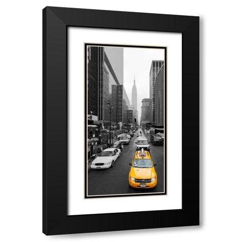 Taxi in Manhattan, NYC Black Modern Wood Framed Art Print with Double Matting by Ratsenskiy, Vadim