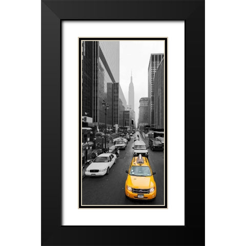 Taxi in Manhattan, NYC Black Modern Wood Framed Art Print with Double Matting by Ratsenskiy, Vadim