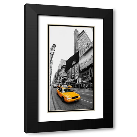 Taxi in Times Square, NYC Black Modern Wood Framed Art Print with Double Matting by Ratsenskiy, Vadim