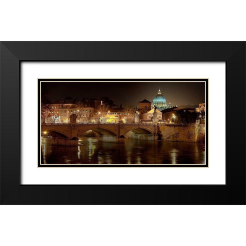 Rome at night Black Modern Wood Framed Art Print with Double Matting by Ratsenskiy, Vadim