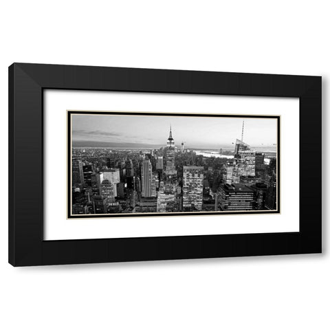 Aerial view of Manhattan, NYC Black Modern Wood Framed Art Print with Double Matting by Ratsenskiy, Vadim