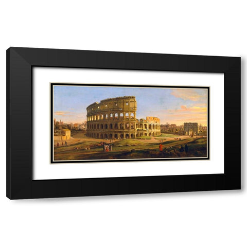 Veduta del Colosseo Black Modern Wood Framed Art Print with Double Matting by Van Wittel, Gaspar