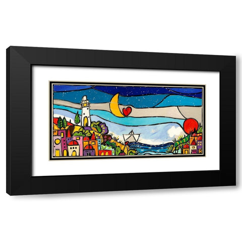 Tra di noi cE amore Black Modern Wood Framed Art Print with Double Matting by Wallas