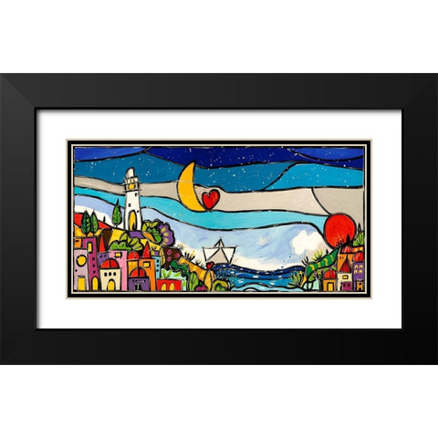 Tra di noi cE amore Black Modern Wood Framed Art Print with Double Matting by Wallas