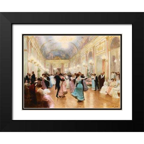 The Ball Black Modern Wood Framed Art Print with Double Matting by Gilbert, Victor Gabriel