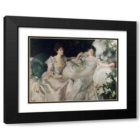 The Wyndham Sisters Black Modern Wood Framed Art Print with Double Matting by Sargent, John Singer