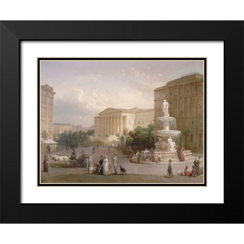 The Kalvin Ter Black Modern Wood Framed Art Print with Double Matting by Pollack, Mihaly