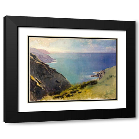 Cornish Headlands Black Modern Wood Framed Art Print with Double Matting by Thayer, Abbott Handerson
