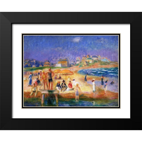 Bass Rocks Gloucester Black Modern Wood Framed Art Print with Double Matting by Glackens, William James