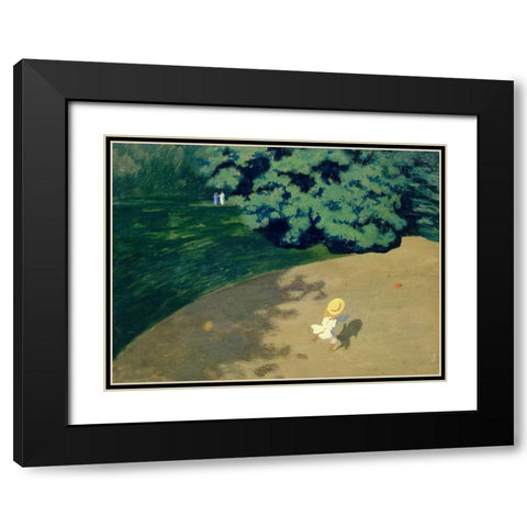The Ball Black Modern Wood Framed Art Print with Double Matting by Vallotton, Felix