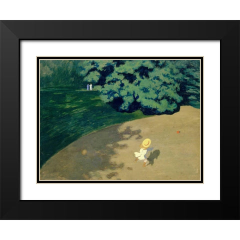 The Ball Black Modern Wood Framed Art Print with Double Matting by Vallotton, Felix