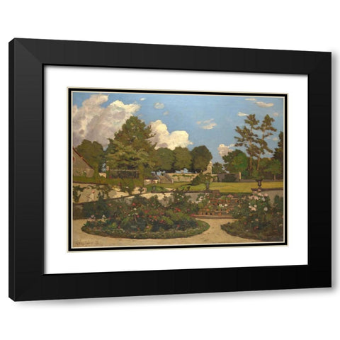The Painters Garden at Saint-Prive Black Modern Wood Framed Art Print with Double Matting by Harpignies, Henri-Joseph