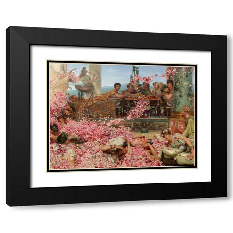 The Roses of Heliogabalus Black Modern Wood Framed Art Print with Double Matting by Alma-Tadema, Sir Lawrence
