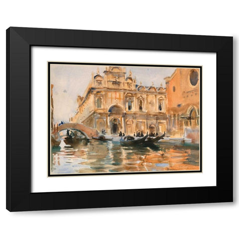 Rio dei Mendicanti - Venice Black Modern Wood Framed Art Print with Double Matting by Sargent, John Singer