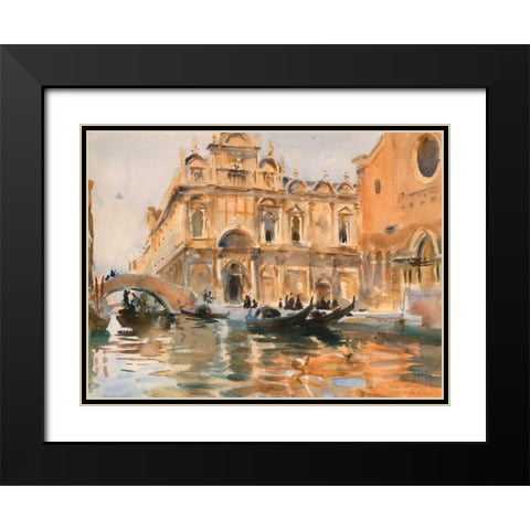 Rio dei Mendicanti - Venice Black Modern Wood Framed Art Print with Double Matting by Sargent, John Singer