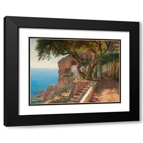 Pergola in Amalfi Black Modern Wood Framed Art Print with Double Matting by Aagaard, Carl Frederic