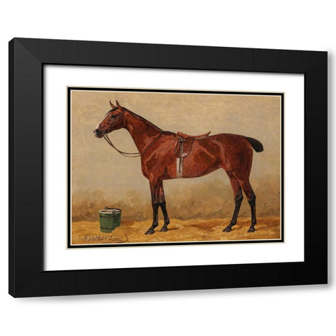 Bay in a stable Black Modern Wood Framed Art Print with Double Matting by Volkers, Emil