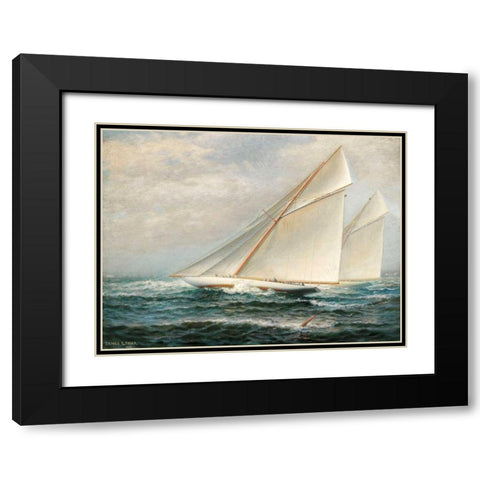 Americas Cup Racing Black Modern Wood Framed Art Print with Double Matting by Tyler, James Gale