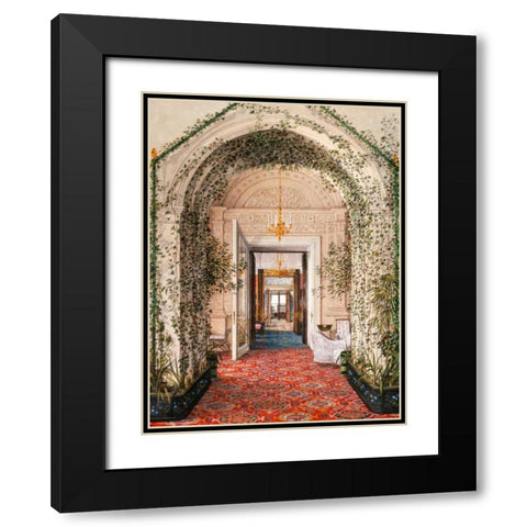 Interiors of the Winter Palace: the Small Winter Garden Black Modern Wood Framed Art Print with Double Matting by Ukhtomsky, Konstantin Andreyevich
