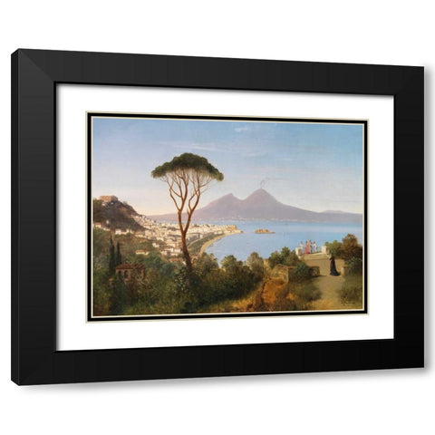 Blick vom Posillipo Black Modern Wood Framed Art Print with Double Matting by Zimmermann, August