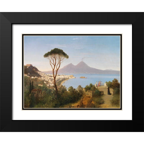 Blick vom Posillipo Black Modern Wood Framed Art Print with Double Matting by Zimmermann, August