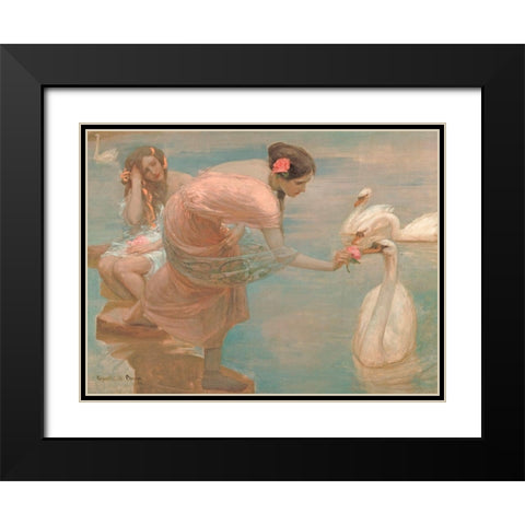 A Summer Morning Black Modern Wood Framed Art Print with Double Matting by Rupert, Bunny