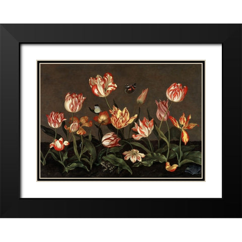 Still Life with Tulips Black Modern Wood Framed Art Print with Double Matting by Bosschaert, Johannes