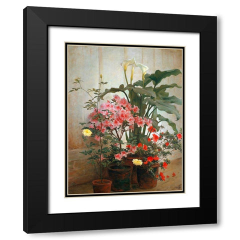 Side of a Greenhouse Black Modern Wood Framed Art Print with Double Matting by Lambdin, George Cochran