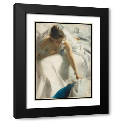 The Artists Wife Black Modern Wood Framed Art Print with Double Matting by Zorn, Anders