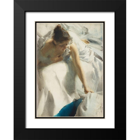 The Artists Wife Black Modern Wood Framed Art Print with Double Matting by Zorn, Anders