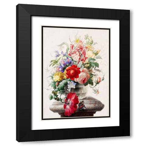 Flowers in a glass vase Black Modern Wood Framed Art Print with Double Matting by Henstenburgh, Herman