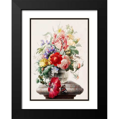 Flowers in a glass vase Black Modern Wood Framed Art Print with Double Matting by Henstenburgh, Herman