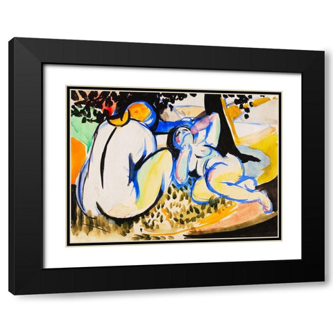 Nudes Black Modern Wood Framed Art Print with Double Matting by Sayen, Henry Lyman