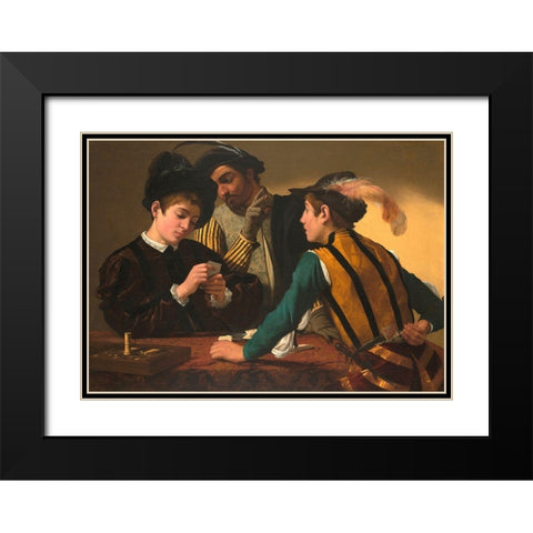 I bari Black Modern Wood Framed Art Print with Double Matting by Caravaggio