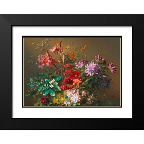 Allegory of Spring (detail) Black Modern Wood Framed Art Print with Double Matting by Johannes van Os, Georgius Jacobus