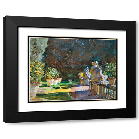 Villa di Marlia, Lucca Black Modern Wood Framed Art Print with Double Matting by Sargent, John Singer