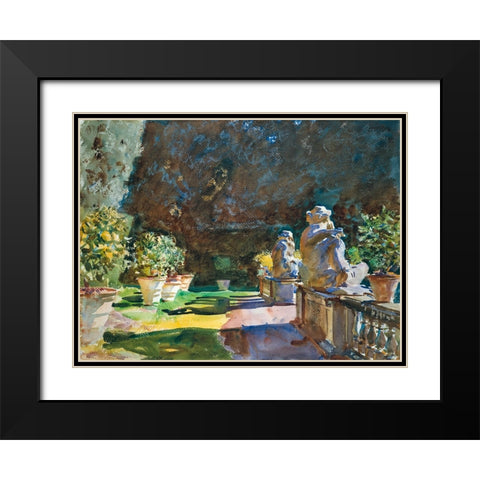 Villa di Marlia, Lucca Black Modern Wood Framed Art Print with Double Matting by Sargent, John Singer