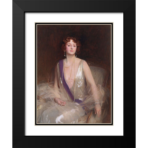 Grace Elvina, Marchioness Curzon of Kedleston Black Modern Wood Framed Art Print with Double Matting by Sargent, John Singer
