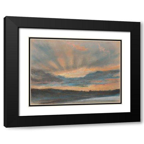 Sunset Black Modern Wood Framed Art Print with Double Matting by Delacroix, Eugene