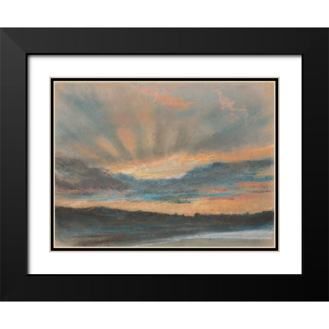 Sunset Black Modern Wood Framed Art Print with Double Matting by Delacroix, Eugene
