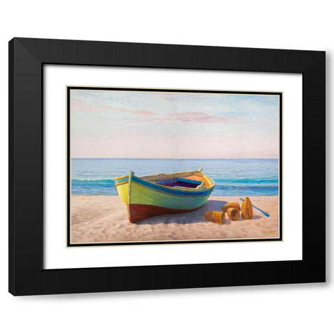 Al mattino Black Modern Wood Framed Art Print with Double Matting by Galasso, Adriano