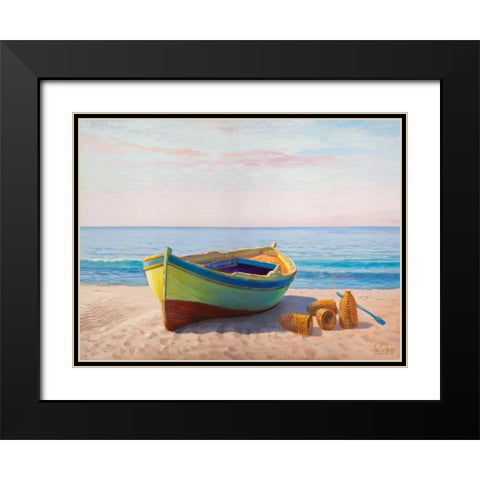 Al mattino Black Modern Wood Framed Art Print with Double Matting by Galasso, Adriano