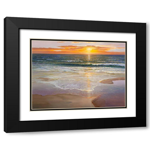 Alba sulla battigia Black Modern Wood Framed Art Print with Double Matting by Galasso, Adriano